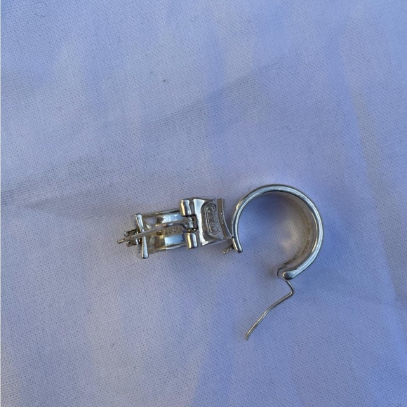 Vintage 1997 Tiffany & Co 1837 925 Sterling Silver Huggie Hoop Earrings - Picture 3 of 14
